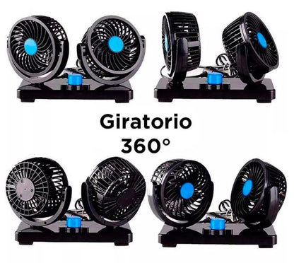 Turbo Ventilador Auto 360 Giratorio Graduable Portatil 12v