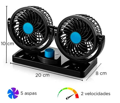 Turbo Ventilador Auto 360 Giratorio Graduable Portatil 12v